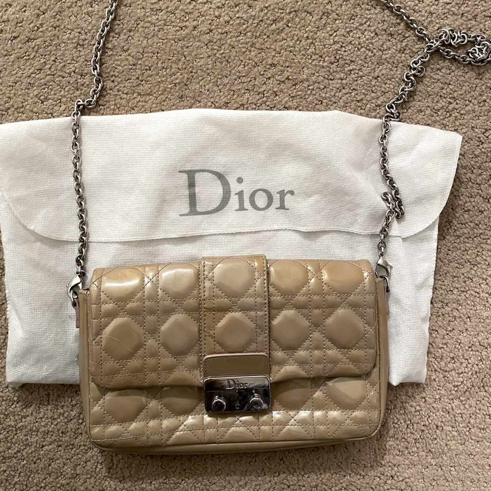 Christian Dior Promenade Bag grey patent leather